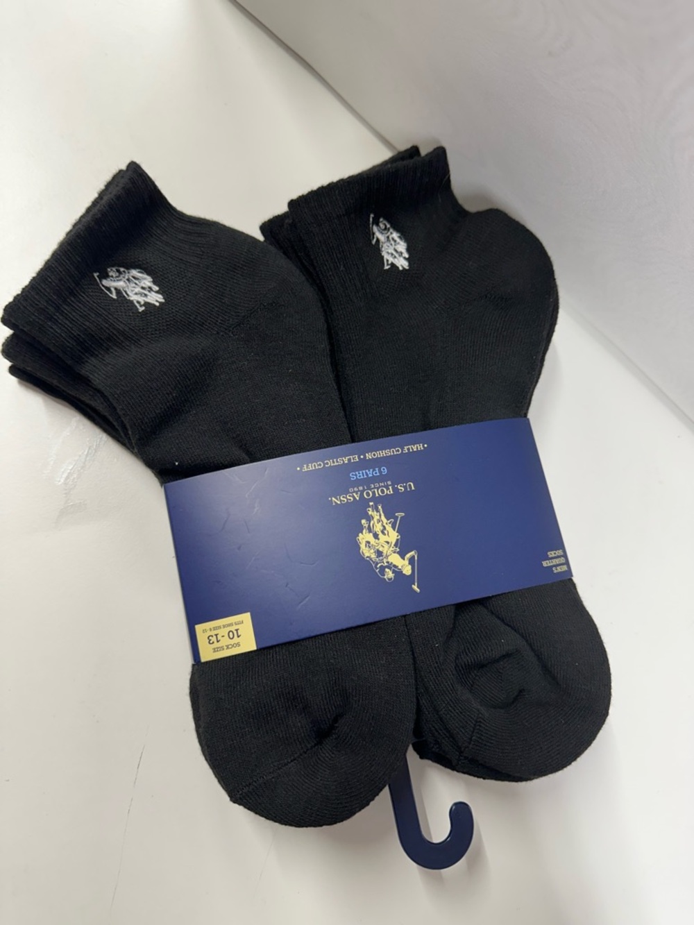 U.S. Polo Assn. Black Crew Socks - Pack of 6